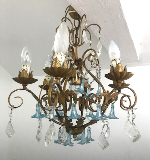 french antique brass and crystal chandelier